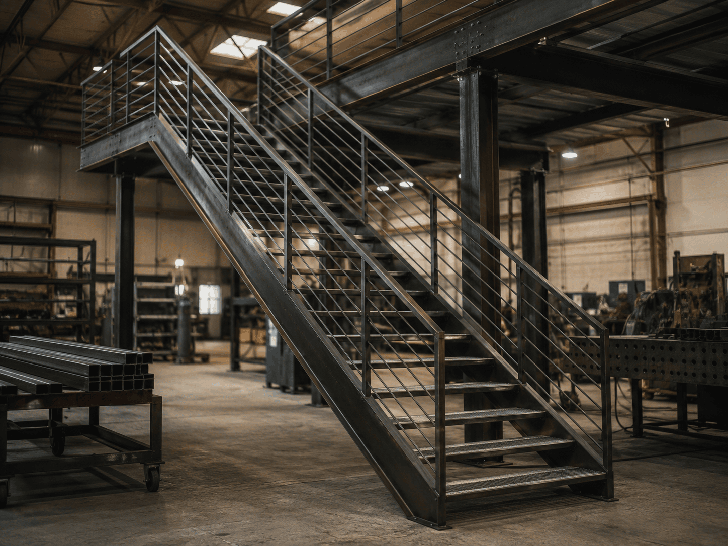 Warehouse metal staircase